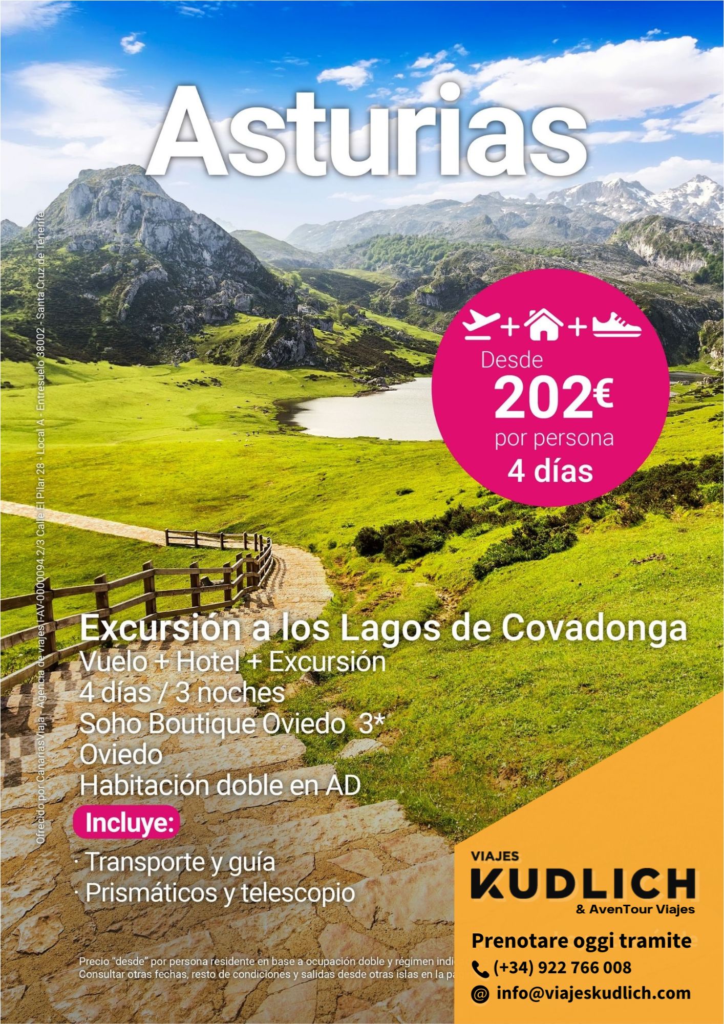 Offerta viaggio nelle Asturie, con escursione ai Laghi di Covadonga. 4 giorni / 3 notti. Da € 202 a persona.