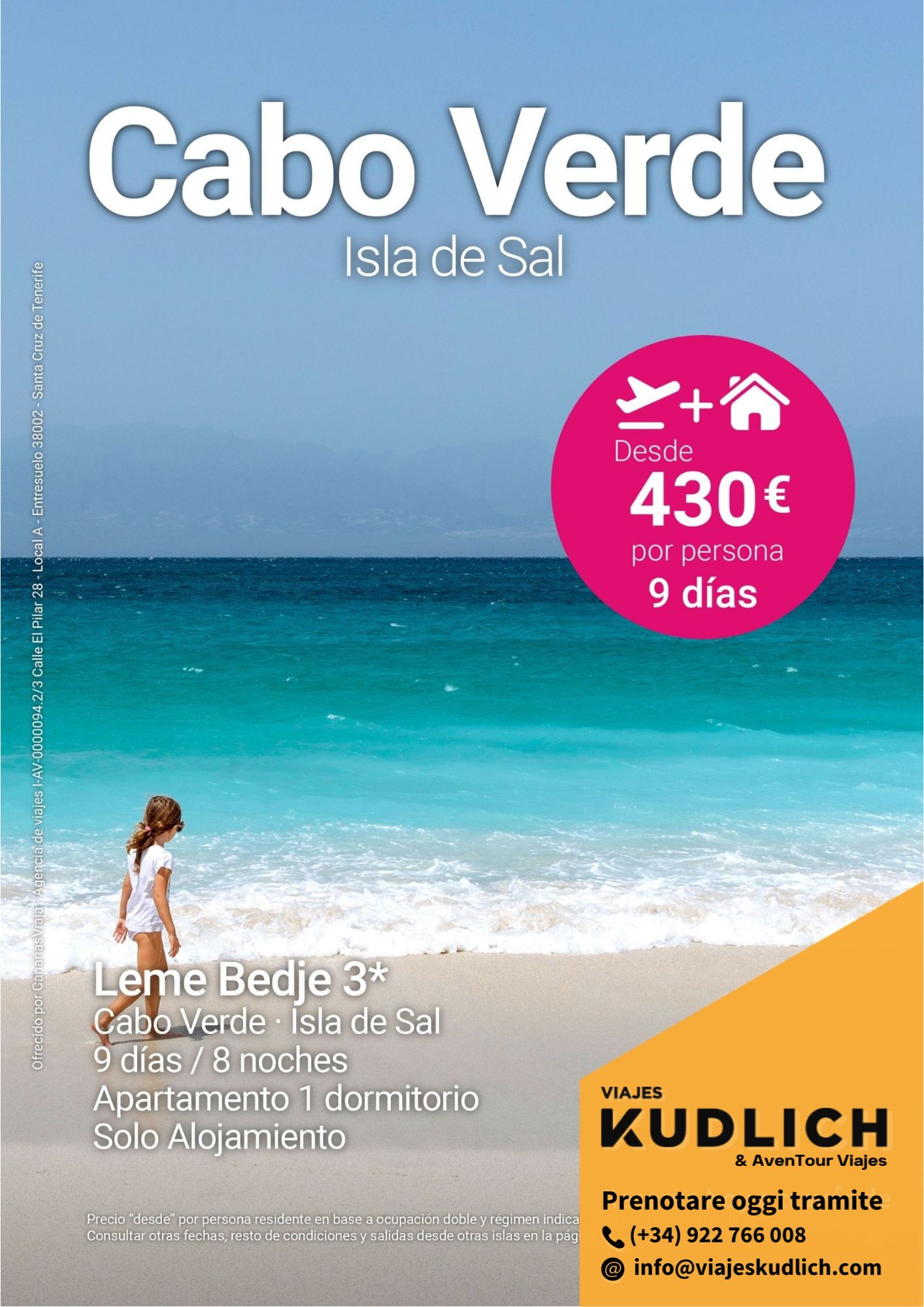 Offerta di viaggio a Capo Verde, Isola di Sal: Hotel Leme Bedje (3 stelle). 9 giorni / 8 notti. Da € 430 a persona.