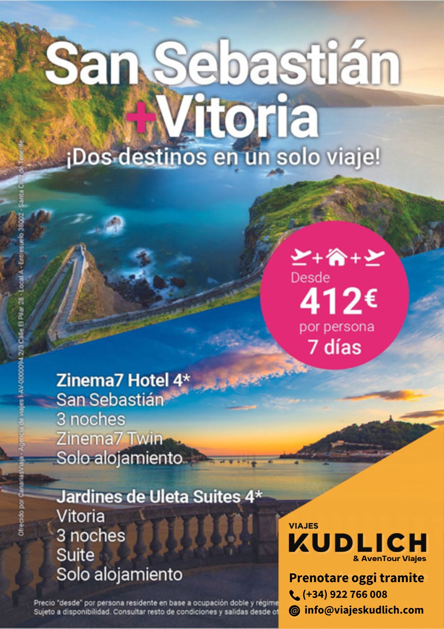 Offerta di viaggio multi-destinazione: San Sebastián e Vitoria. 7 giorni / 6 notti. Da € 412 a persona.