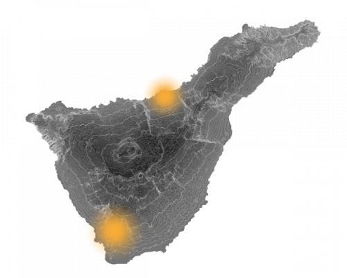 Mappa dell'ubicazione dell'agenzia, situata a Tenerife Sud e Tenerife Nord
